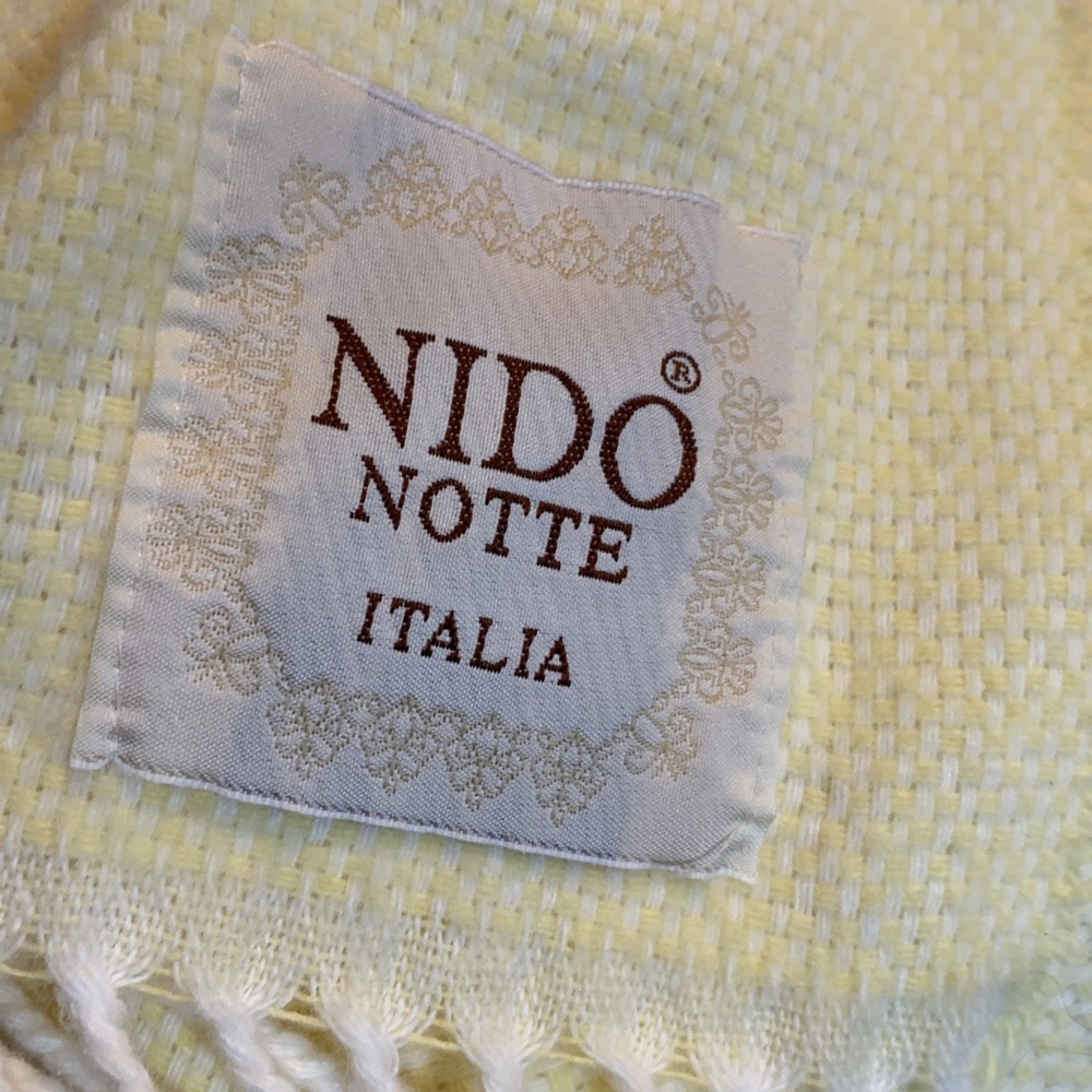 Nido Notte Italia Throw Blanket Yellow Woven Italy Cotton Home